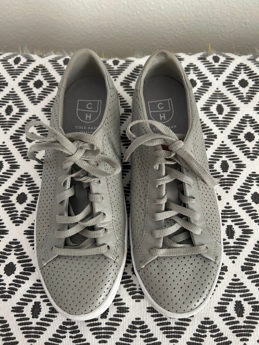 COLE HAAN GRAND OS GRAY LEATHER SNEAKER SHOES SIZE 6.5